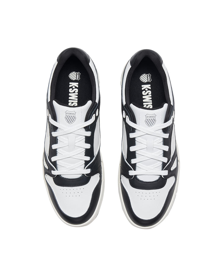 09352-102-M | MEN'S GRANCOURT LEATHER SNEAKERS | WHITE/BLACK