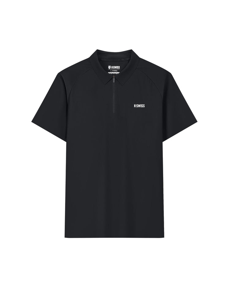 1010023-008 | MEN'S K-SWISS LOGO HALF-ZIP POLO SHIRT | BLACK