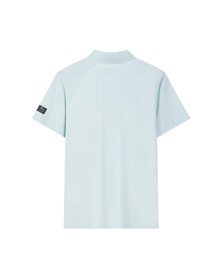 1010023-413 | MEN'S K-SWISS LOGO HALF-ZIP POLO SHIRT | GRAY MIST/MOONBEAM