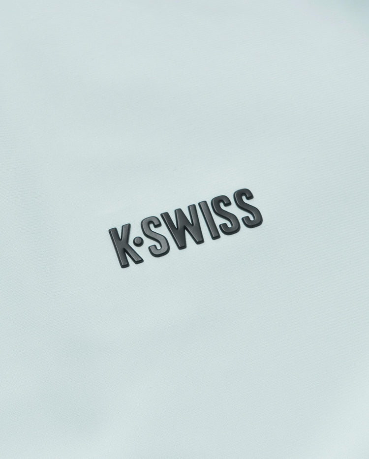 1010023-413 | MEN'S K-SWISS LOGO HALF-ZIP POLO SHIRT | GRAY MIST/MOONBEAM