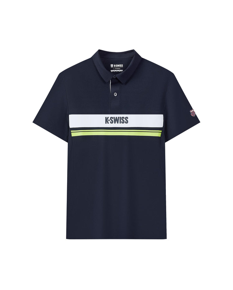 1010028-495 | MEN'S K-SWISS LOGO COLOR-BLOCK POLO SHIRT | BLUE/MISC