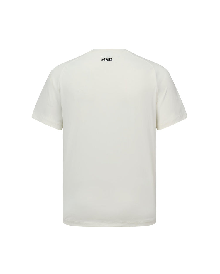 1010691-869 | MEN'S K-SWISS LOGO STRIPED T-SHIRT | POPPY/SEAFOAM
