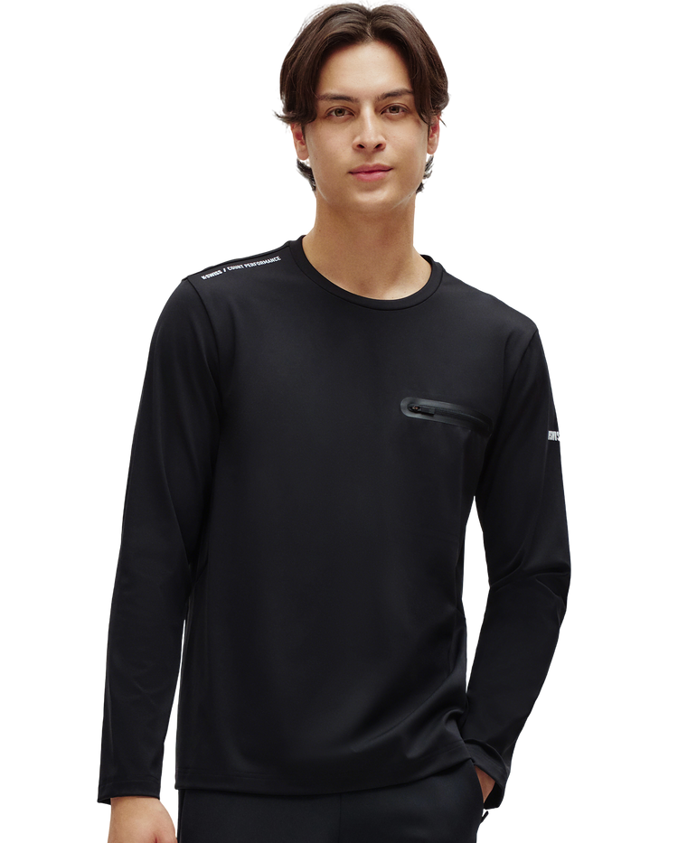1010703-008 | MEN'S POCKET LONG SLEEVES T-SHIRT | BLACK