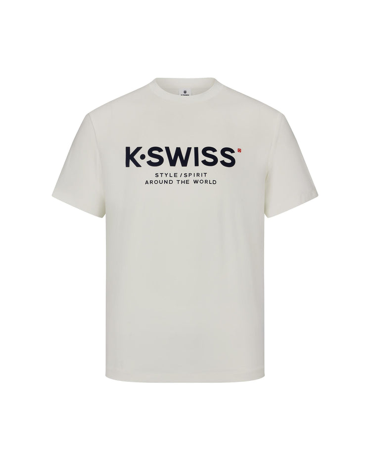 1010762-115 | MEN'S K-SWISS LOGO SHORT SLEEVES T-SHIRT | WHITE/SPECIAL