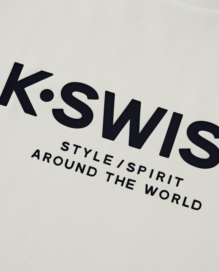 1010762-115 | MEN'S K-SWISS LOGO SHORT SLEEVES T-SHIRT | WHITE/SPECIAL