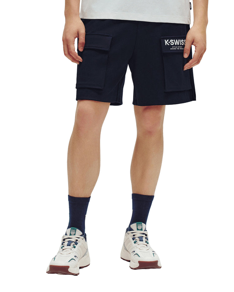1010766-495 | MEN'S K-SWISS LOGO LOOSE FIT SHORTS | BLUE/MISC