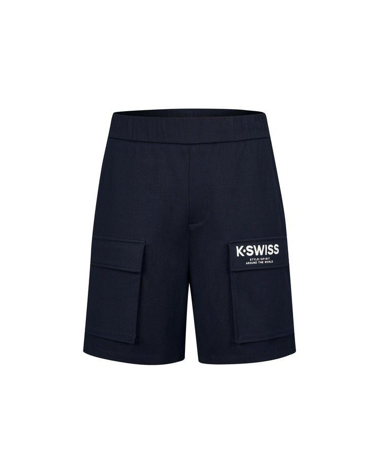 1010766-495 | MEN'S K-SWISS LOGO LOOSE FIT SHORTS | BLUE/MISC