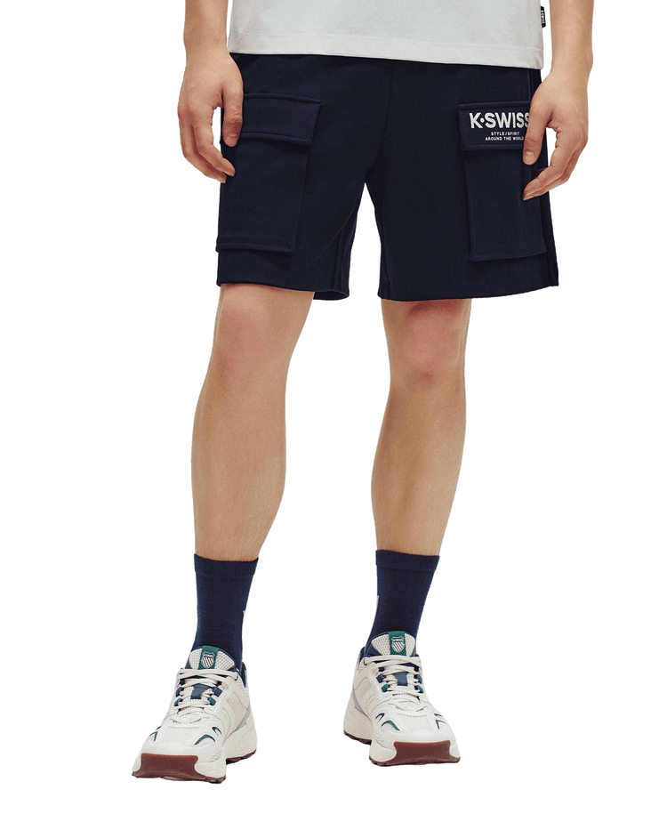 1010766-495 | MEN'S K-SWISS LOGO LOOSE FIT SHORTS | BLUE/MISC