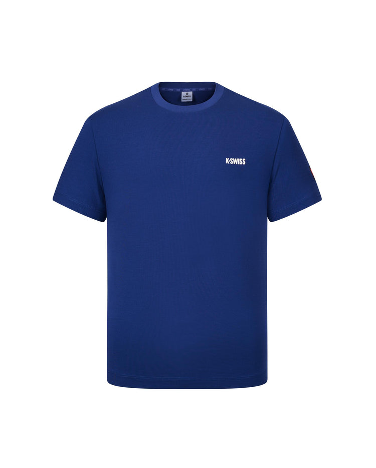 1010776-415 | MEN'S K-SWISS LOGO SHORT SLEEVES T-SHIRT | BLUEBERRY/ROSE