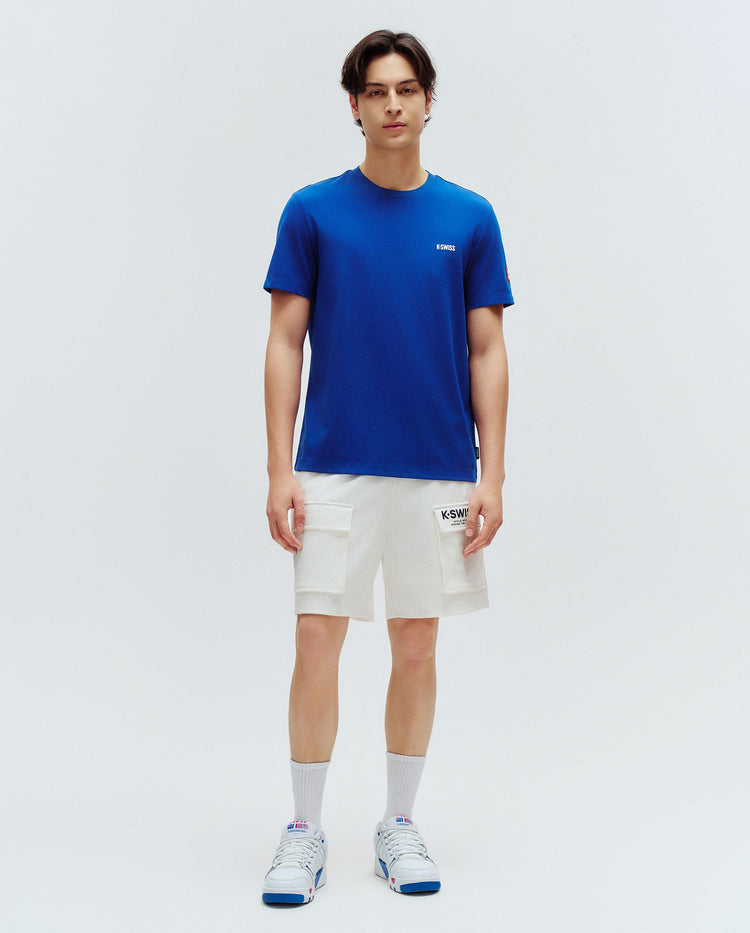 1010776-415 | MEN'S K-SWISS LOGO SHORT SLEEVES T-SHIRT | BLUEBERRY/ROSE