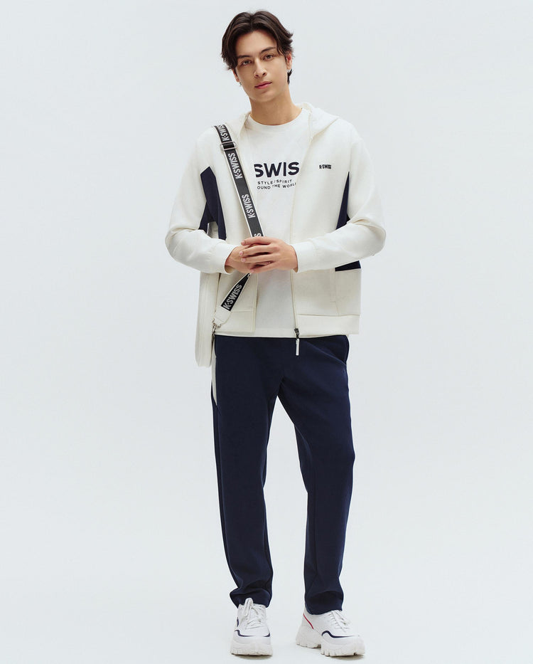 1010789-115 | MEN'S K-SWISS LOGO COLOR BLOCKS HOODED JACKET | WHITE/SPECIAL
