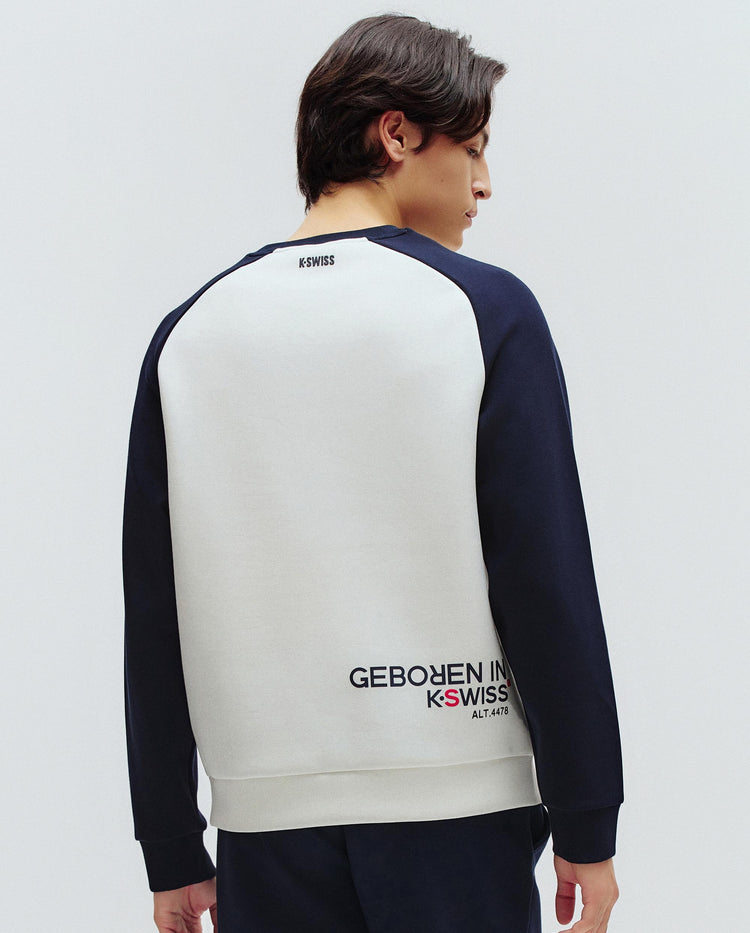 1010790-115 | MEN'S K-SWISS LOGO COLOR BLOCKS SWEATSHIRT | WHITE/SPECIAL