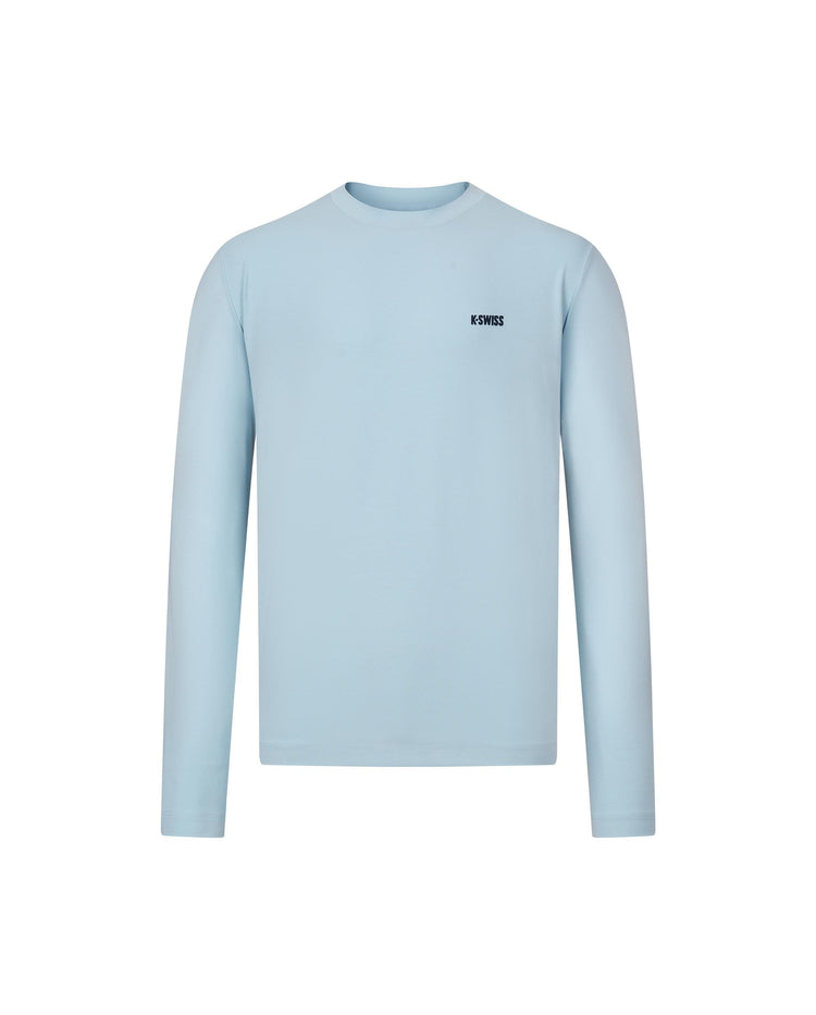 1010791-437 | MEN'S K-SWISS LOGO LOOSE FIT LONG SLEEVES T-SHIRT | BLUE/WHT