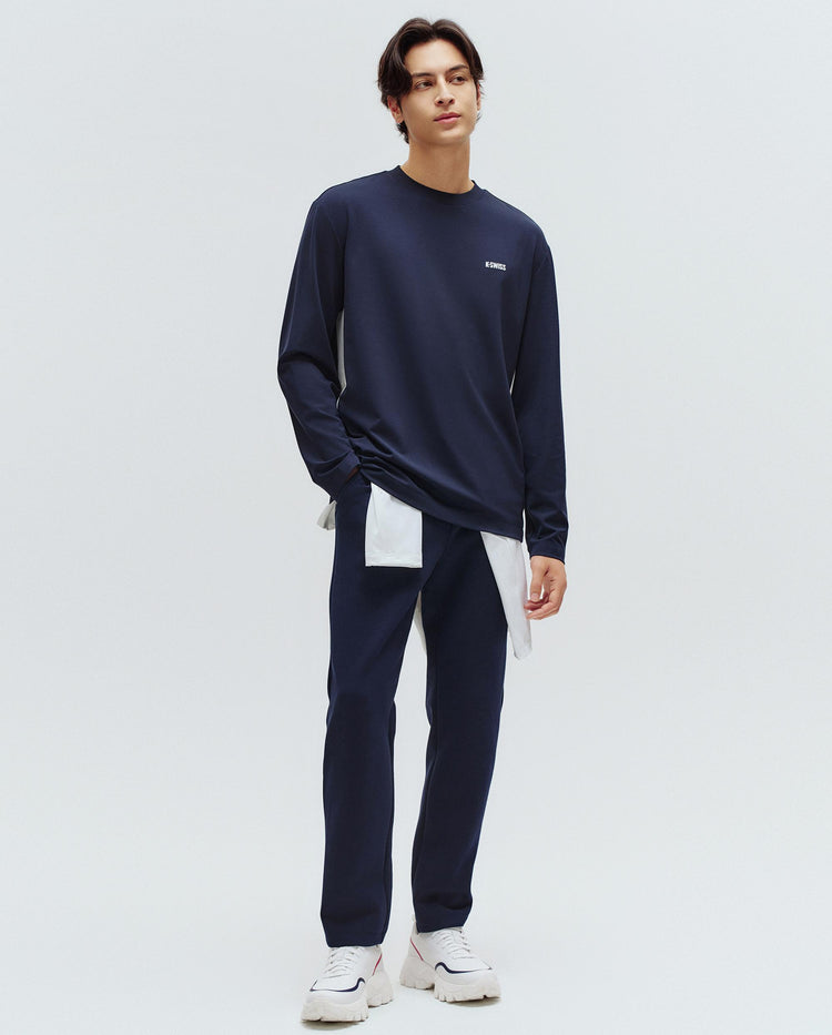 1010791-456 | MEN'S K-SWISS LOGO LOOSE FIT LONG SLEEVES T-SHIRT | BLUE/MISC