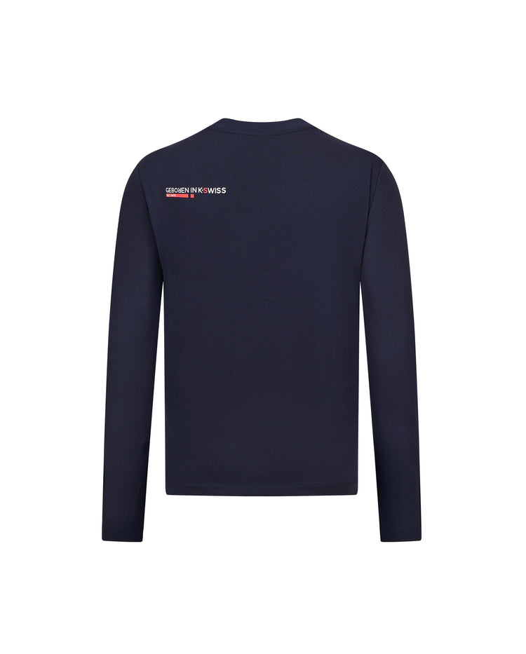 1010791-456 | MEN'S K-SWISS LOGO LOOSE FIT LONG SLEEVES T-SHIRT | BLUE/MISC
