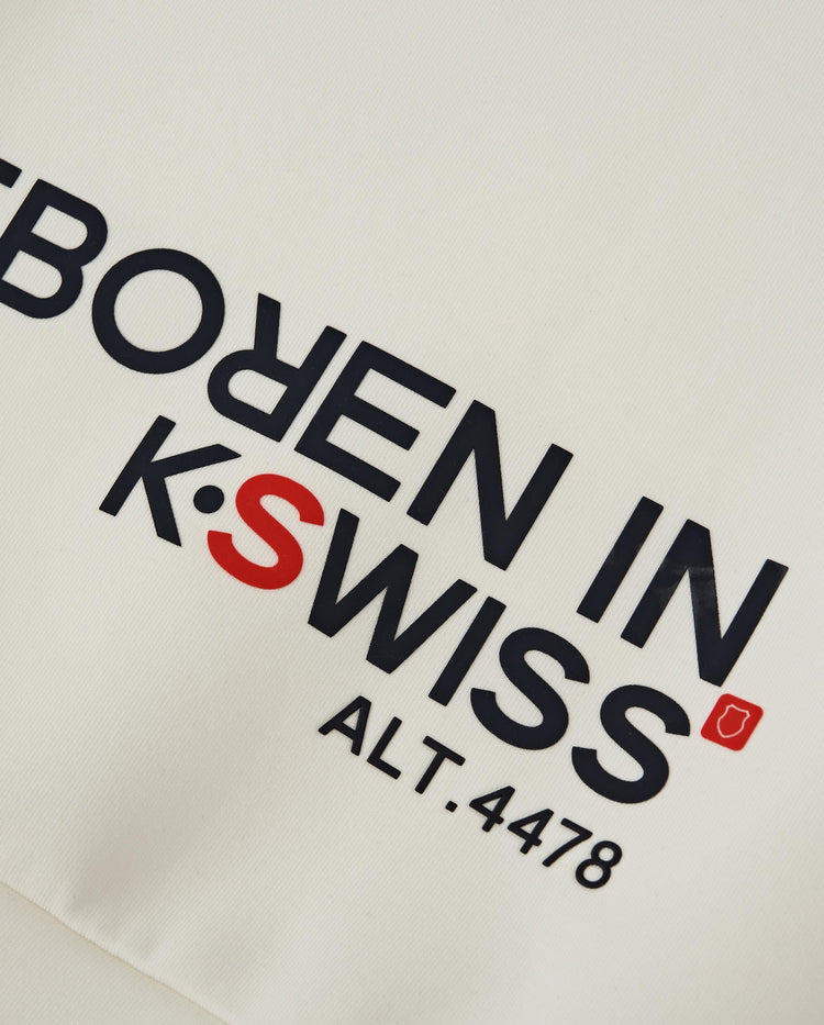 1010795-115 | MEN'S K-SWISS LOGO COLOR BLOCKS HOODED T-SHIRT | WHITE/SPECIAL