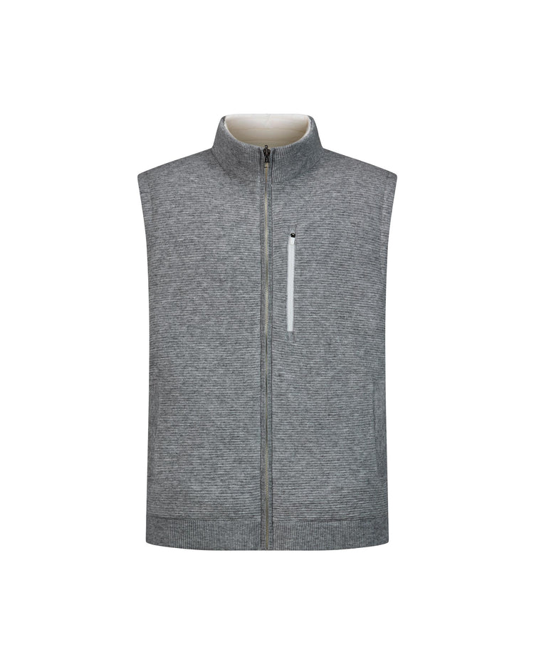 1010811-144 | MEN'S K-SWISS LOGO REVERSIBLE DOWN VEST | WHITE/BLACK/GREY