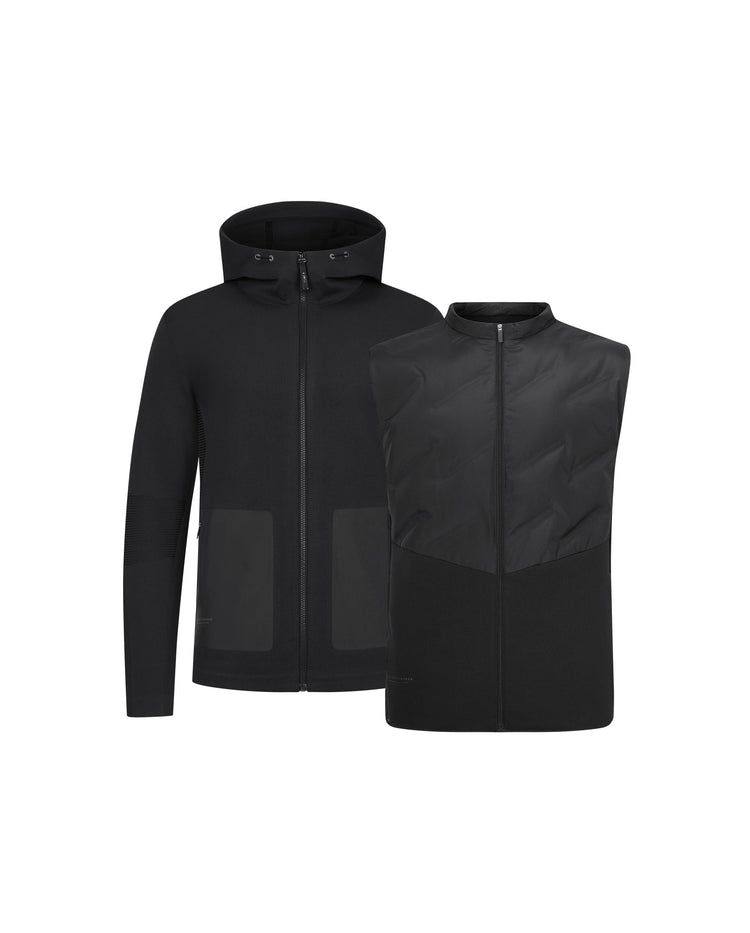 1011460-008 | MEN'S DOWN VEST AND JACKET 2 PIECES SET | BLACK