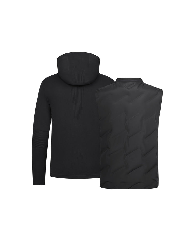 1011460-008 | MEN'S DOWN VEST AND JACKET 2 PIECES SET | BLACK