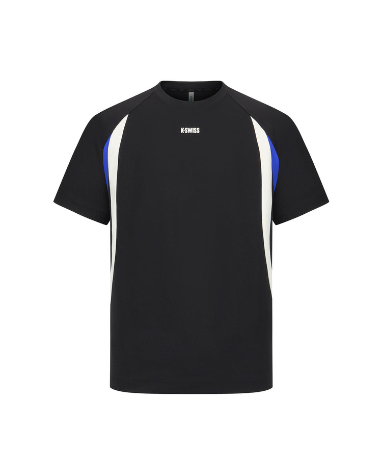 1011476-008 | MEN'S K-SWISS LOGO COLOR BLOCKS LOOSE FIT T-SHIRT | BLACK