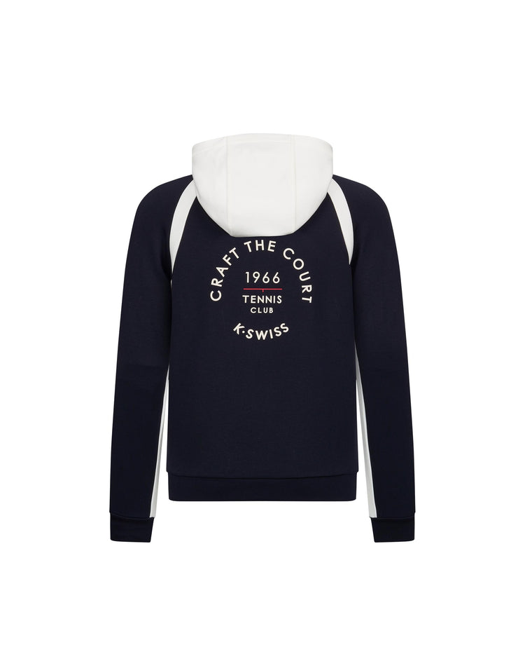 1011480-401 | MEN'S TENNIS CLUB LOGO COLOR BLOCKS HOODED JACKET | NAVY/WHITE