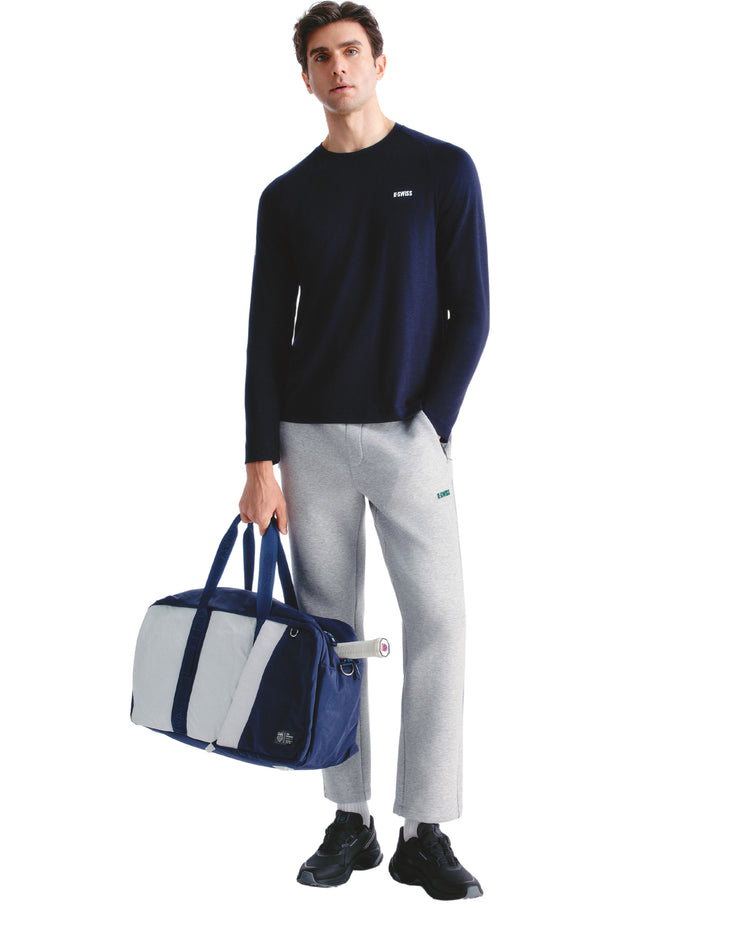 1011482-401 | MEN'S K-SWISS LOGO LONG SLEEVES T-SHIRT | NAVY/WHITE