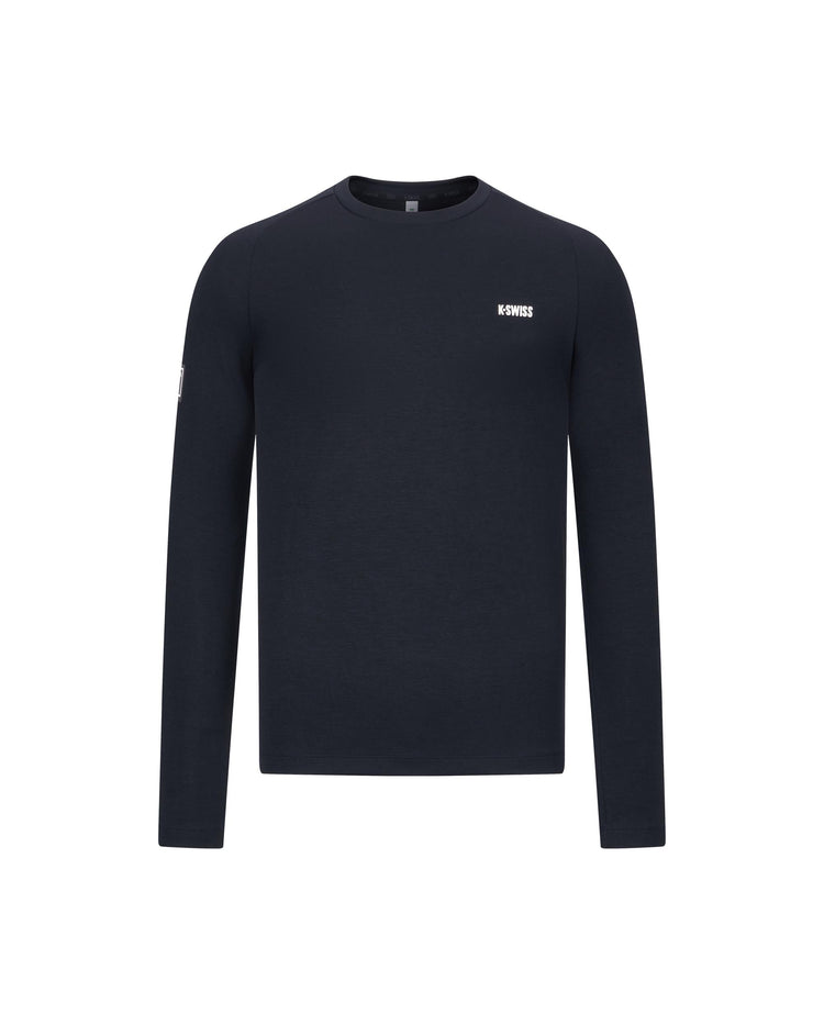 1011482-401 | MEN'S K-SWISS LOGO LONG SLEEVES T-SHIRT | NAVY/WHITE