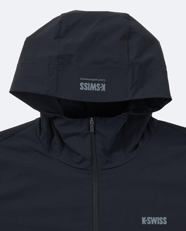 1011569-008 | MEN'S K-SWISS LOGO UPF50+ COOL FEEL HOODED JACKET | BLACK