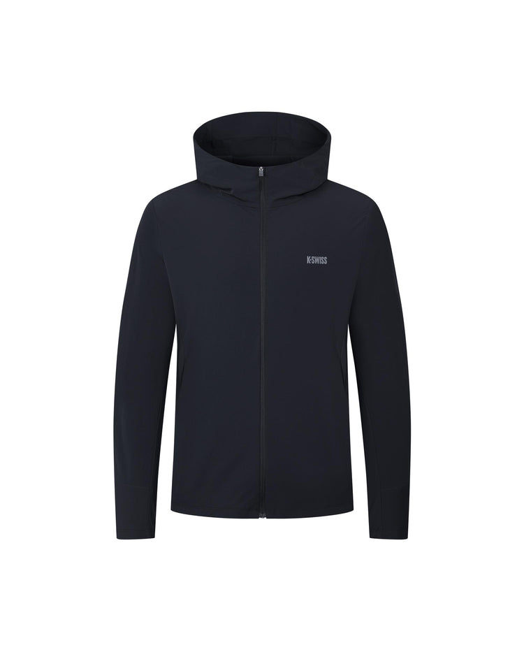 1011569-008 | MEN'S K-SWISS LOGO UPF50+ COOL FEEL HOODED JACKET | BLACK