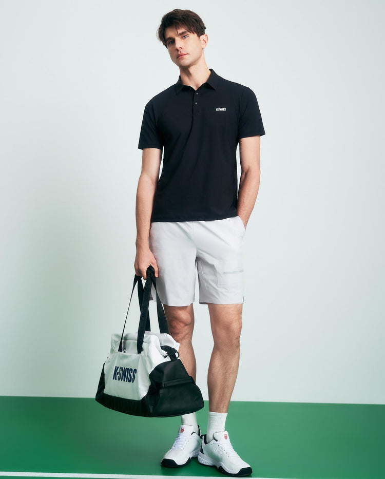 1011643-008 | MEN'S K-SWISS LOGO UPF50+ COOL FEEL POLO SHIRT | BLACK