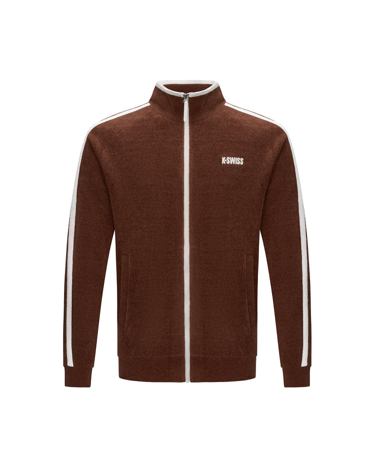1012036-203 | MEN'S K-SWISS LOGO SIDE TAPED MICRO FLEECE JACKET | BROWN