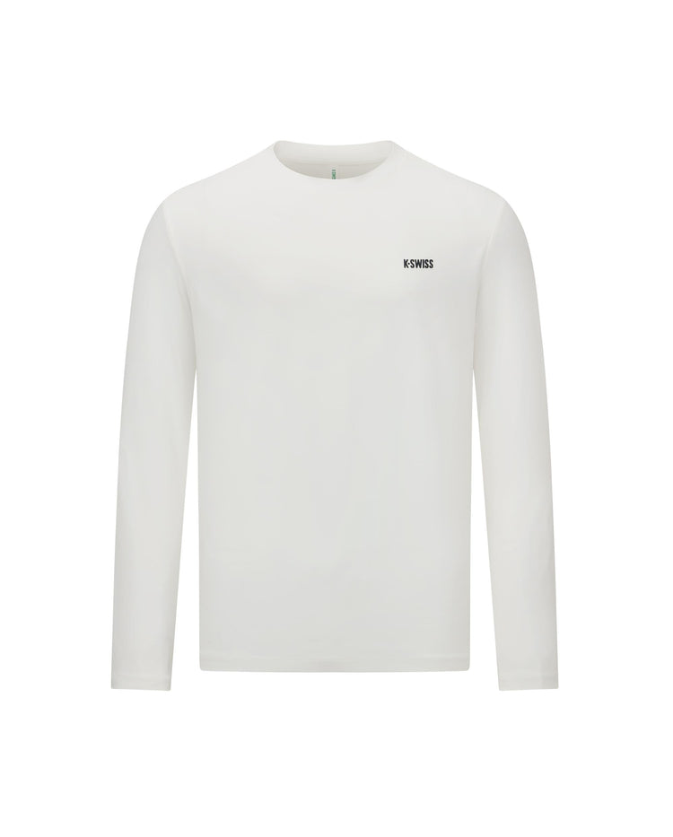 1012040-115 | MEN'S K-SWISS LOGO LONG SLEEVES T-SHIRT | CREAM WHITE