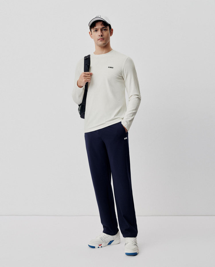 1012040-115 | MEN'S K-SWISS LOGO LONG SLEEVES T-SHIRT | CREAM WHITE