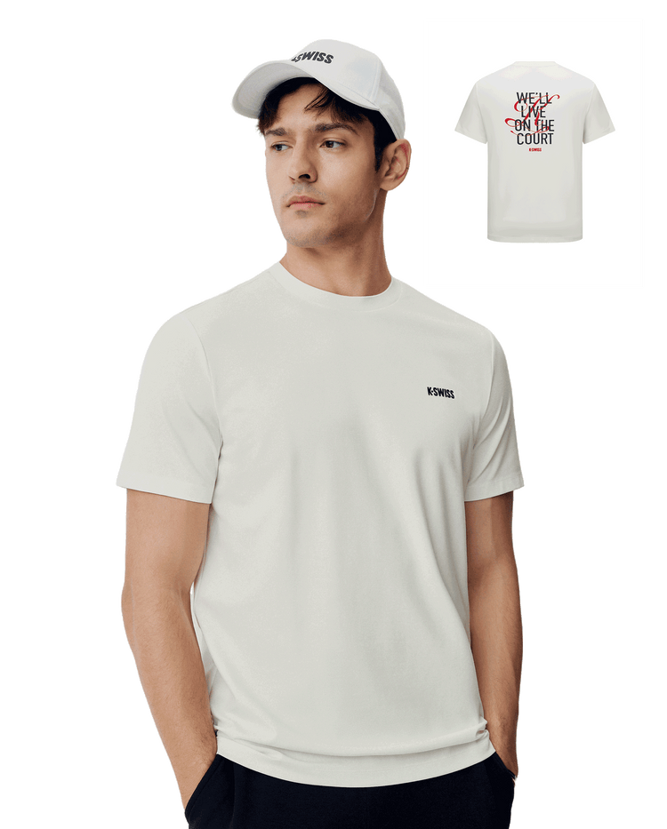 1012055-115 | MEN'S K-SWISS LOGO SHORT SLEEVES T-SHIRT | WHITE