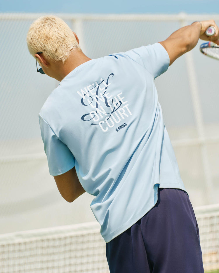 1012055-414 | MEN'S K-SWISS LOGO SHORT SLEEVES T-SHIRT | BLUE
