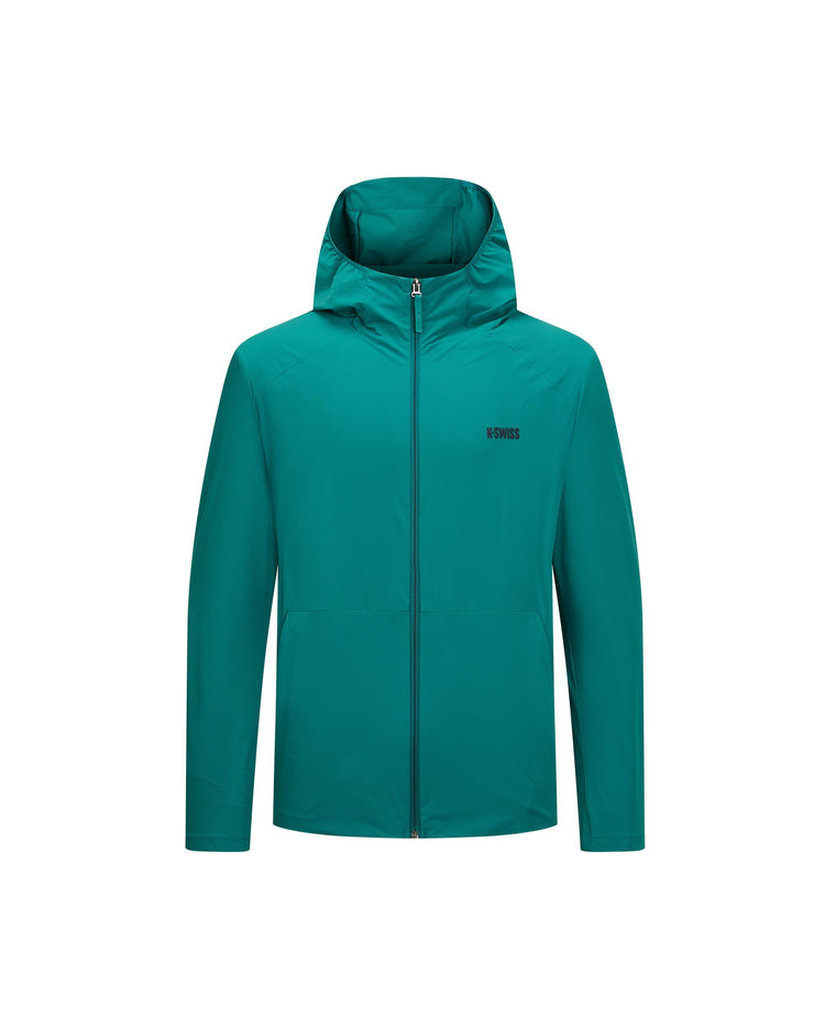 1012057-304 | MEN'S K-SWISS LOGO UPF50+ COOL FEEL HOODED JACKET | GREEN