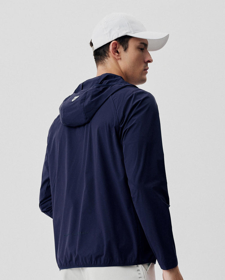 1012057-499 | MEN'S K-SWISS LOGO UPF50+ COOL FEEL HOODED JACKET | NAVY