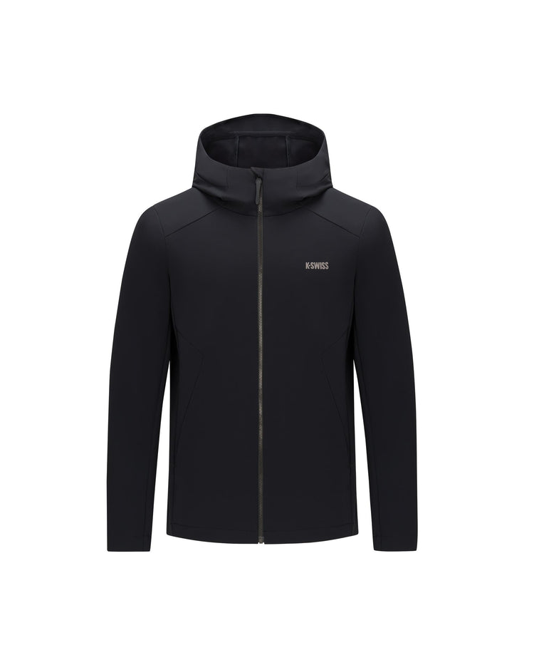 1012089-008 | MEN'S WINDPROOF BRUSHED MICRO-FLEECE HOODED JACKET | BLACK