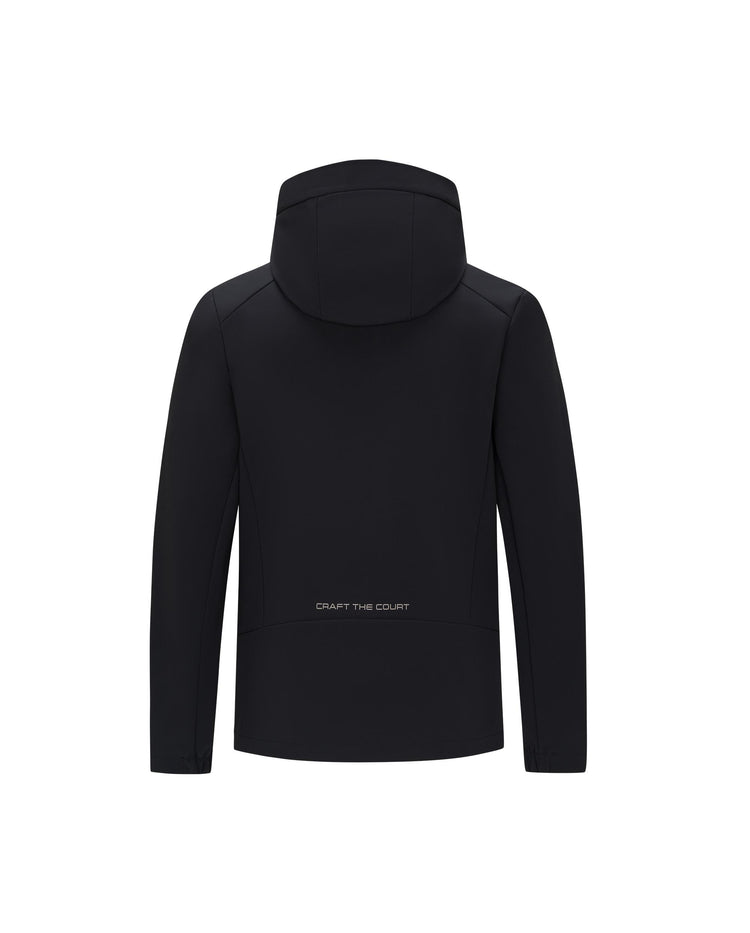 1012089-008 | MEN'S WINDPROOF BRUSHED MICRO-FLEECE HOODED JACKET | BLACK