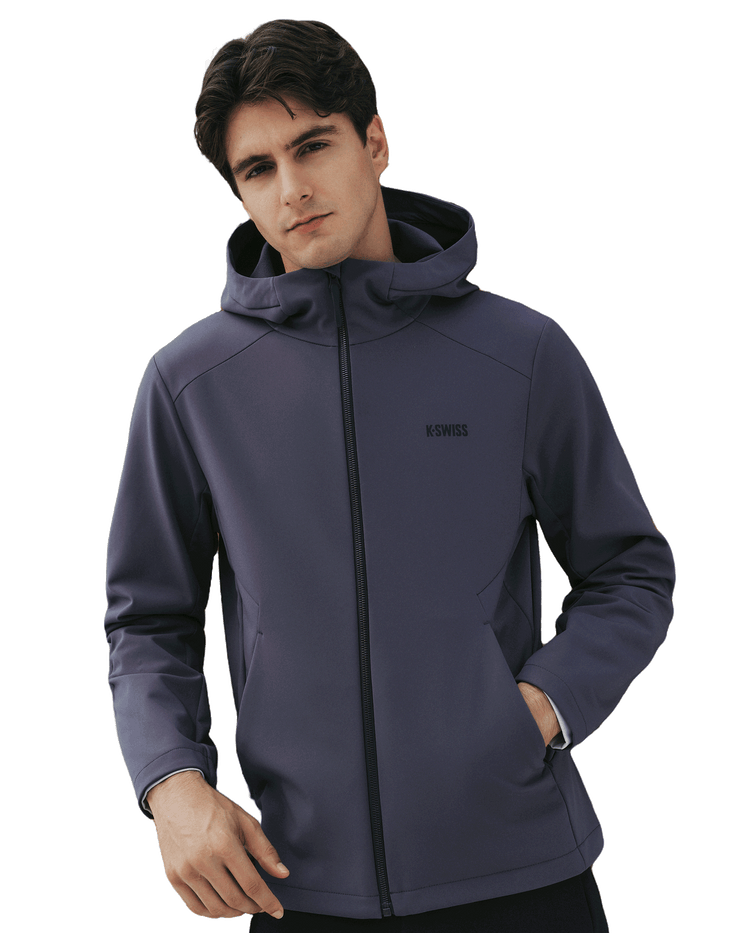 1012089-303 | MEN'S WINDPROOF BRUSHED MICRO-FLEECE HOODED JACKET | GREY