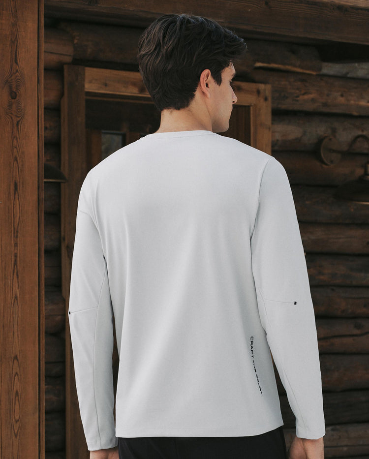 1012095-957 | MEN'S K-SWISS LOGO BRUSHED LONG SLEEVES T-SHIRT | GREY