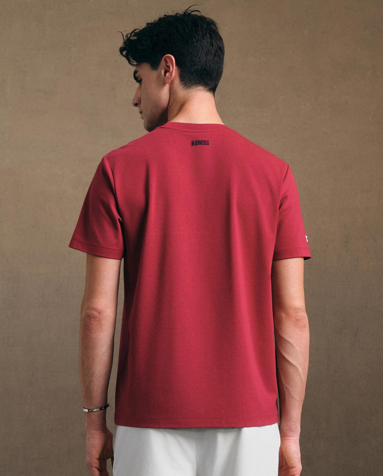 1013272-653 | MEN'S K-SWISS LOGO SHORT SLEEVES T-SHIRT | RED