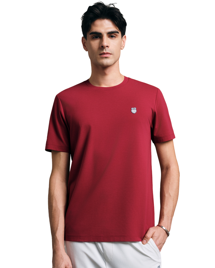 1013272-653 | MEN'S K-SWISS LOGO SHORT SLEEVES T-SHIRT | RED