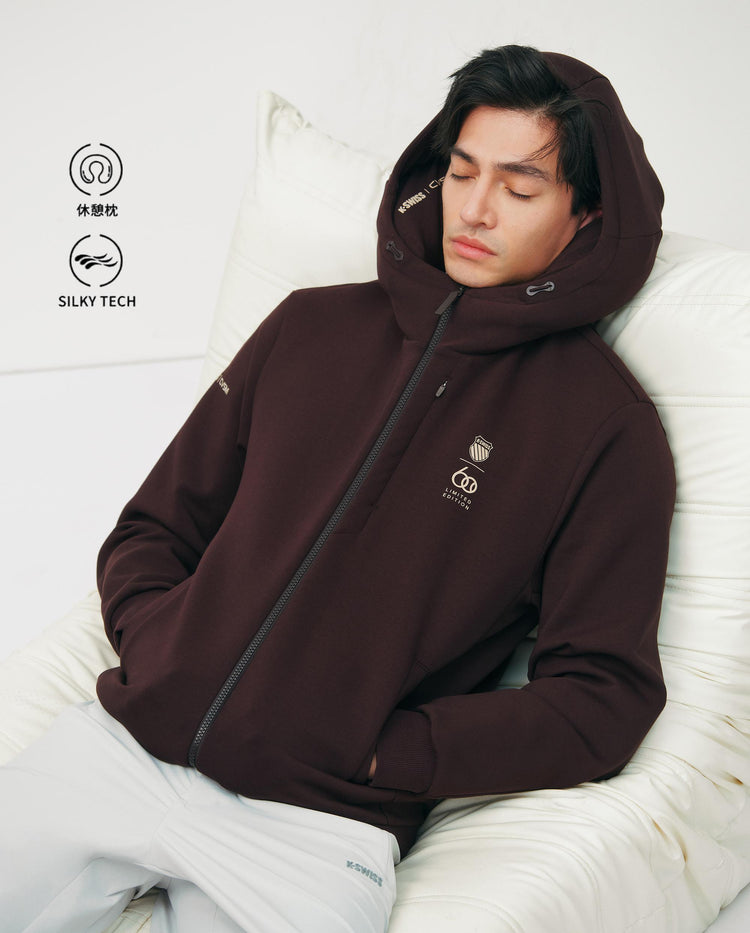 1013851-223 | MEN'S KUBE INFLATABLE NECK PILLOW HOODED JACKET | DARK BROWN