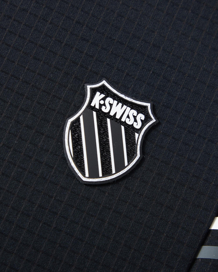 106607-008 | MEN'S K-SWISS LOGO CHECKED SIDE STRIPED SHORTS | BLACK