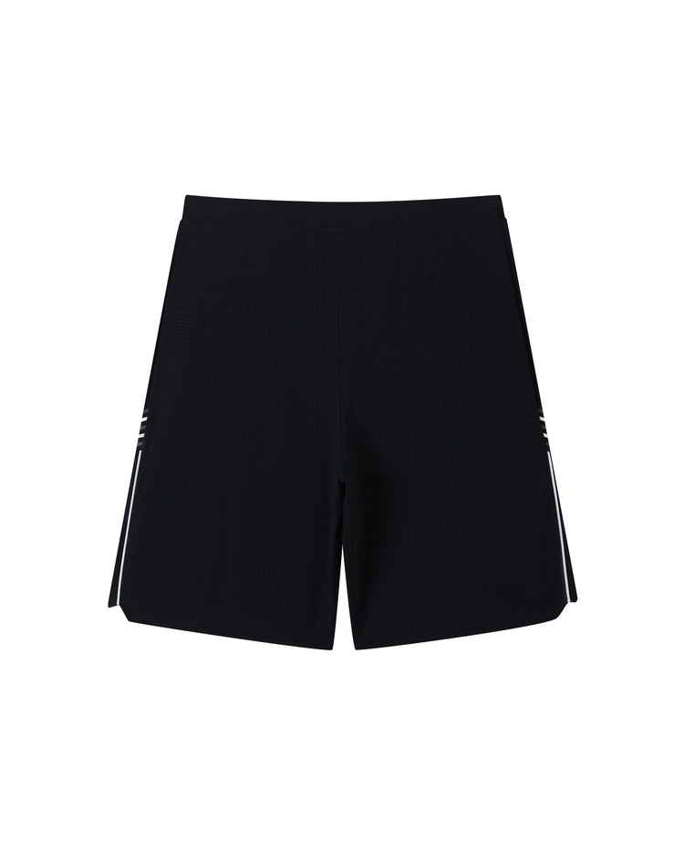 106607-008 | MEN'S K-SWISS LOGO CHECKED SIDE STRIPED SHORTS | BLACK