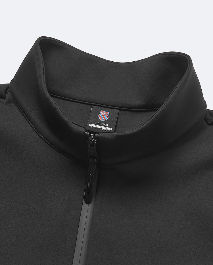 107977-008 | MEN'S K-SWISS LOGO HALF-ZIP SWEATSHIRT | BLACK