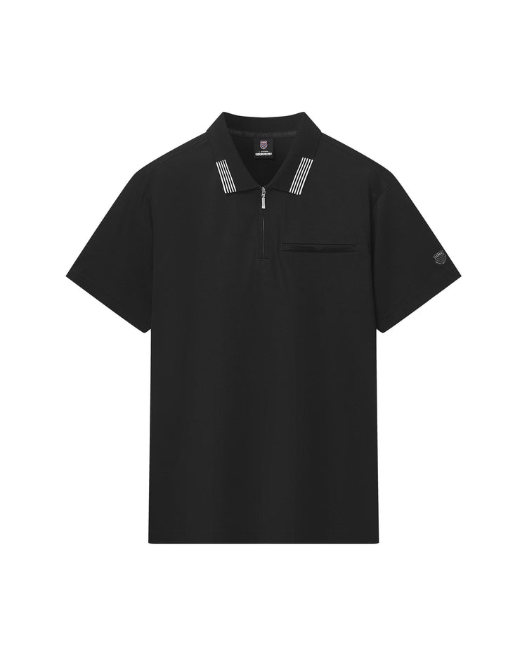 108280-008 | MEN'S K-SWISS LOGO HALF-ZIP POLO SHIRT | BLACK