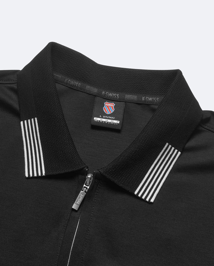 108280-008 | MEN'S K-SWISS LOGO HALF-ZIP POLO SHIRT | BLACK