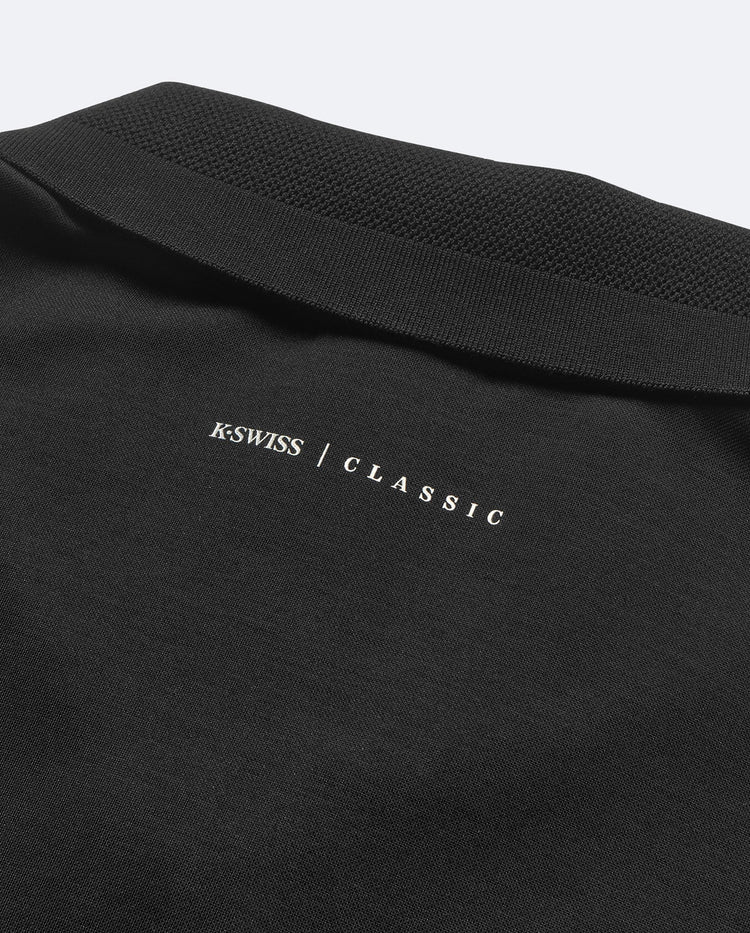 108280-008 | MEN'S K-SWISS LOGO HALF-ZIP POLO SHIRT | BLACK